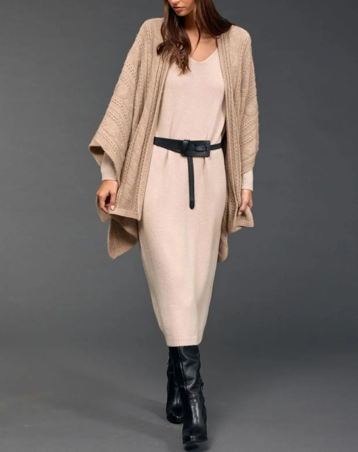 Femme Lauren Vidal Gilets Et Cardigans^Poncho en Laine & Cachemire Roca sable