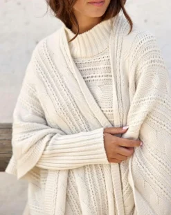 Femme Lauren Vidal Gilets Et Cardigans^Poncho en Laine & Cachemire Roca crème
