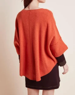 Poncho en Laine mélangée Etoffe cannelle/gris-Le Chat Discount