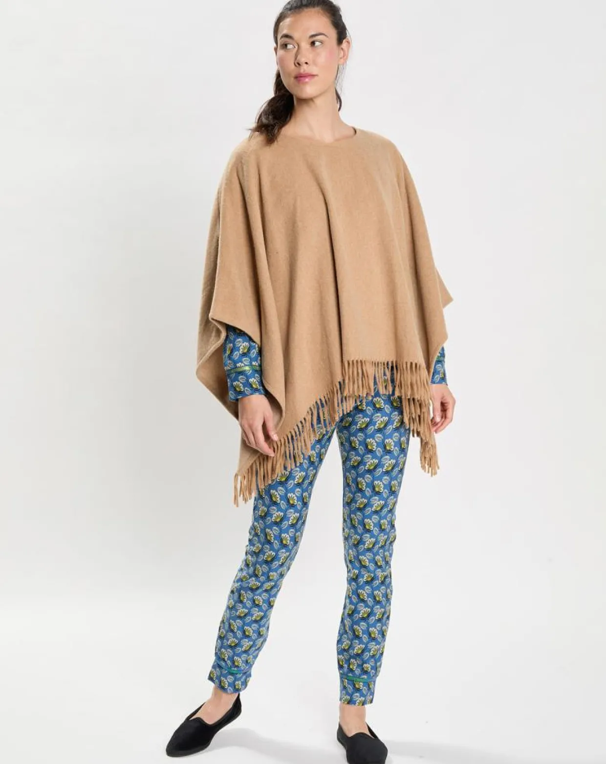 Poncho en Laine mélangée Foehn beige-Le Chat Outlet