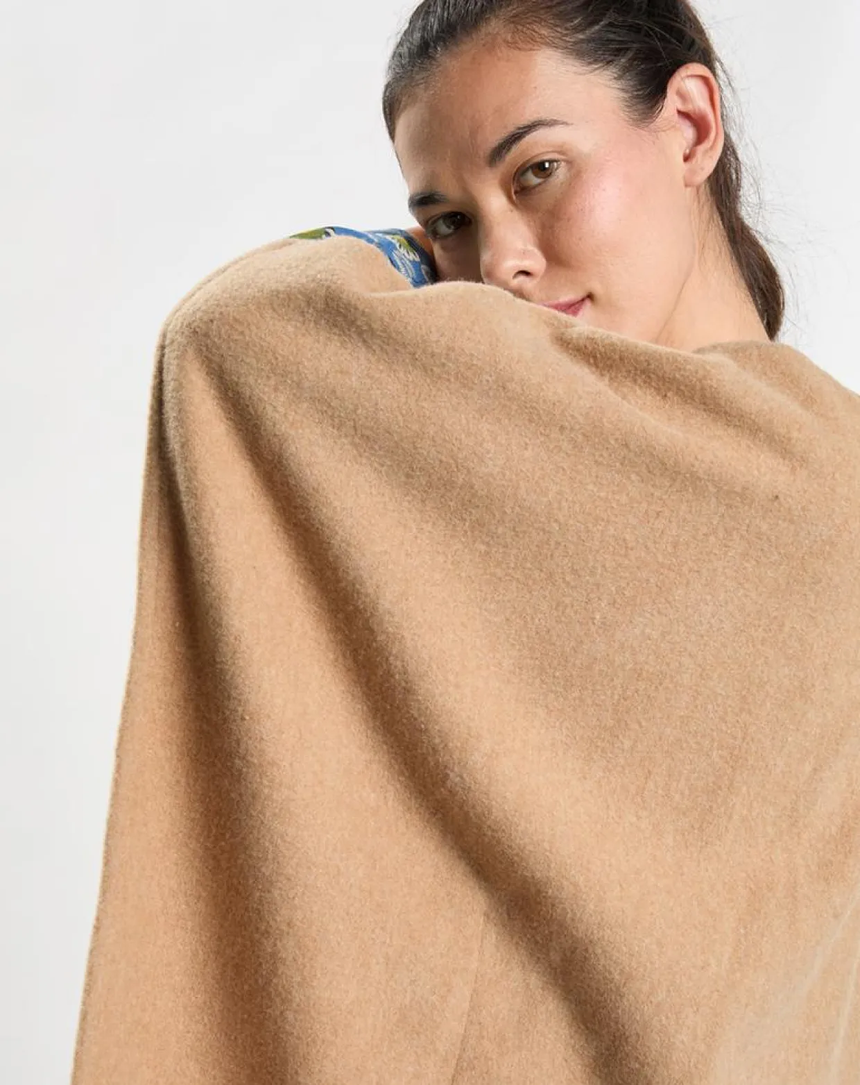 Poncho en Laine mélangée Foehn beige-Le Chat Outlet
