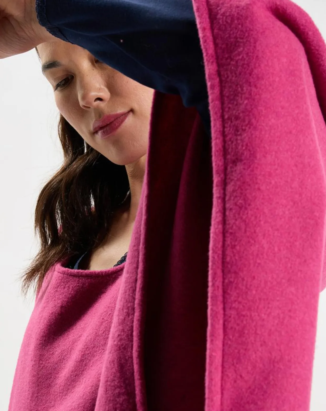 Poncho en Laine mélangée Foehn pivoine-Le Chat Online