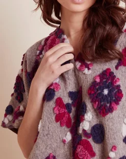 Femme Le Chat Lingerie, Nuit^Poncho en Laine mélangée Mila multicolore