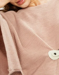 Poncho en Laine mélangée Store rose antique-Lauren Vidal