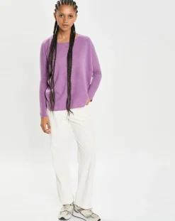 Poncho large 100% Cachemire col rond Alizée orchidée-Cashmere Tribu Outlet