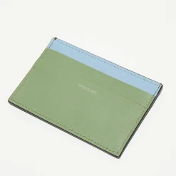 Femme Paul Smith Porte-Monnaie Et Portefeuilles^Porte-cartes en Cuir Signature Stripe noir/vert - 10x6.7 cm