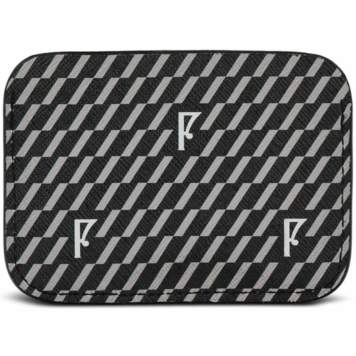 Porte-cartes en Toile enduite noir/gris - 7.5x10.5x0.5 cm-Maison Faret New