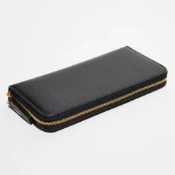 Portefeuille en Cuir Plaque noir - 9.5x19 cm-Mulberry