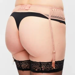 Femme La Perla Lingerie, Nuit^Porte-jarretelles en Soie mélangée Zigzag Soutache crème