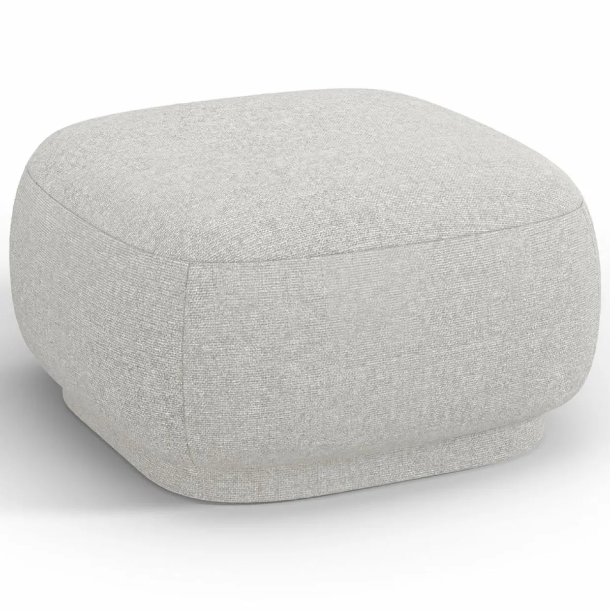Mazzini Sofas Poufs^Pouf Linden Chenille argenté chiné - 65x65x39 cm