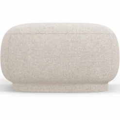Pouf Linden Chenille beige - 65x65x39 cm-Mazzini Sofas Discount