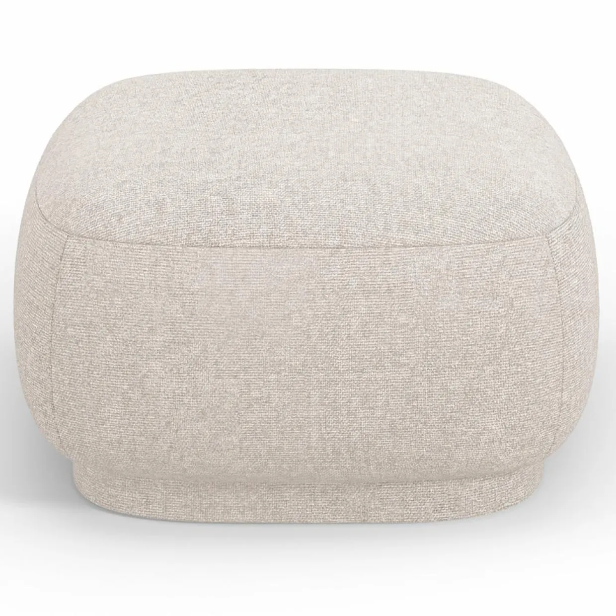Pouf Linden Chenille beige - 65x65x39 cm-Mazzini Sofas Discount