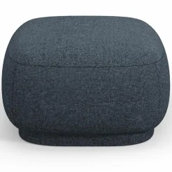 Mazzini Sofas Poufs^Pouf Linden Chenille bleu - 65x65x39 cm
