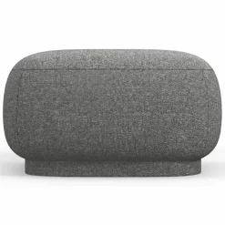Pouf Linden Chenille gris foncé - 65x65x39 cm-Mazzini Sofas