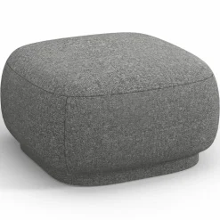 Pouf Linden Chenille gris foncé - 65x65x39 cm-Mazzini Sofas