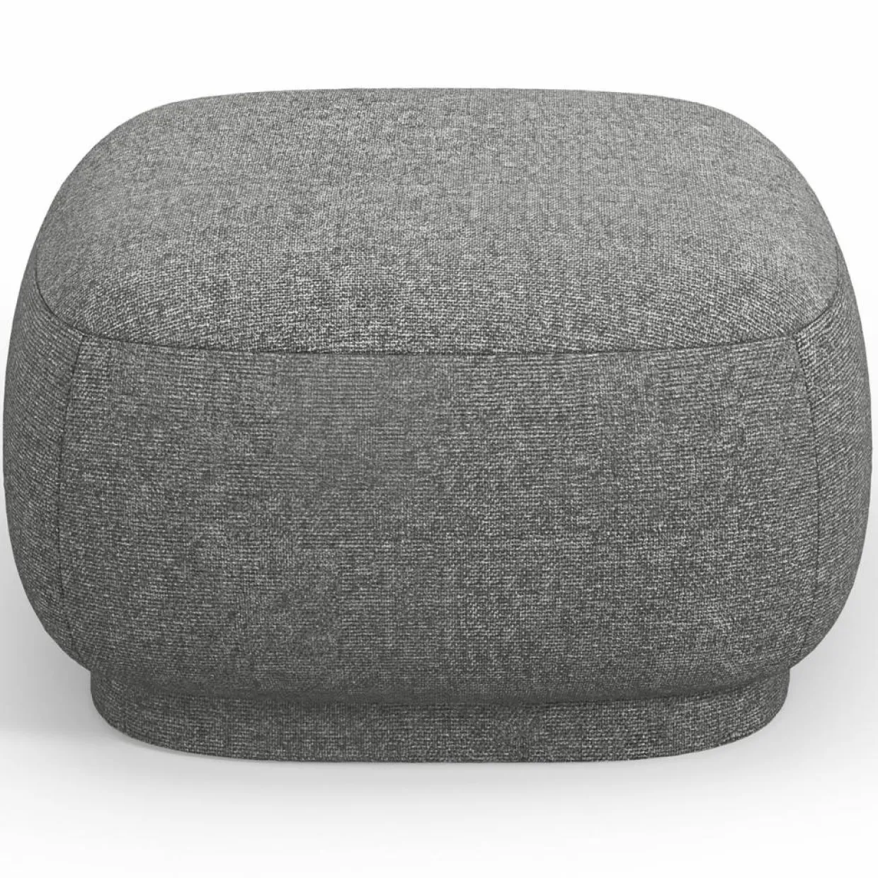 Pouf Linden Chenille gris foncé - 65x65x39 cm-Mazzini Sofas