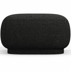 Pouf Linden Chenille noir - 65x65x39 cm-Mazzini Sofas New