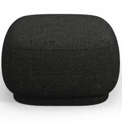 Pouf Linden Chenille noir - 65x65x39 cm-Mazzini Sofas New