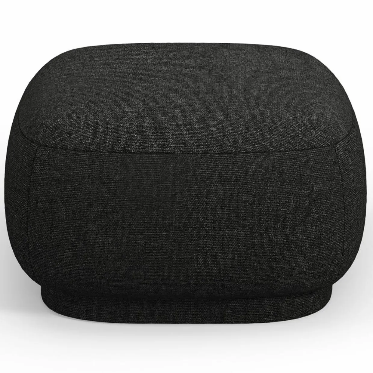Pouf Linden Chenille noir - 65x65x39 cm-Mazzini Sofas New
