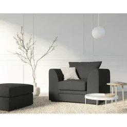 Pouf Quince gris foncé - 64x64x37 cm-Mazzini Sofas Hot