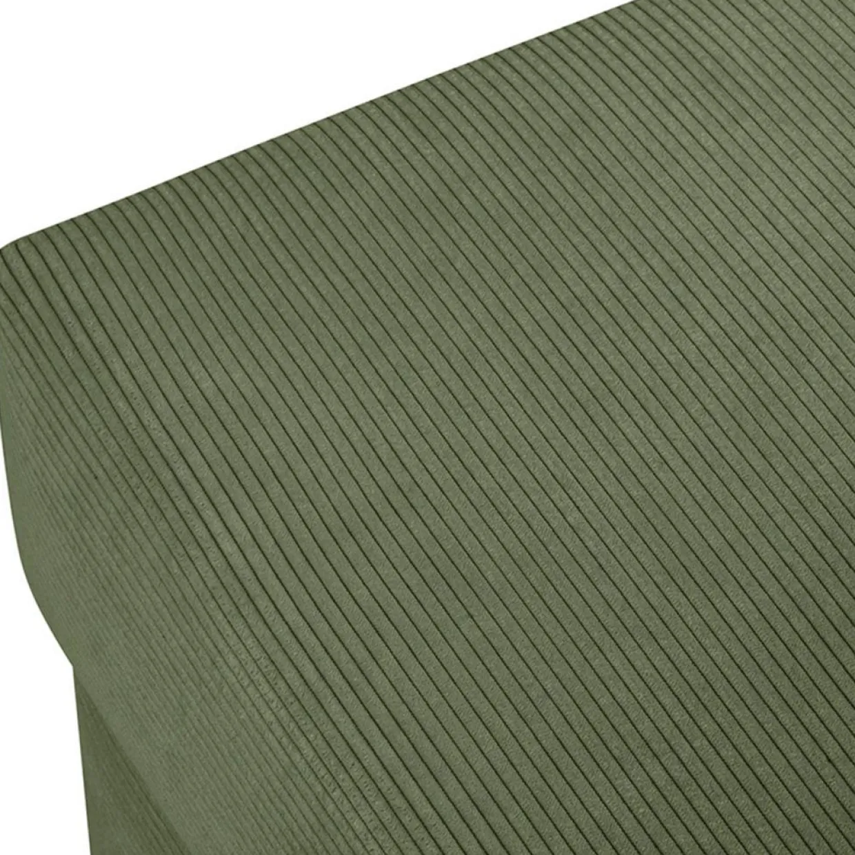 Pouf Quince Velours côtelé vert - 64x64x37 cm-Mazzini Sofas