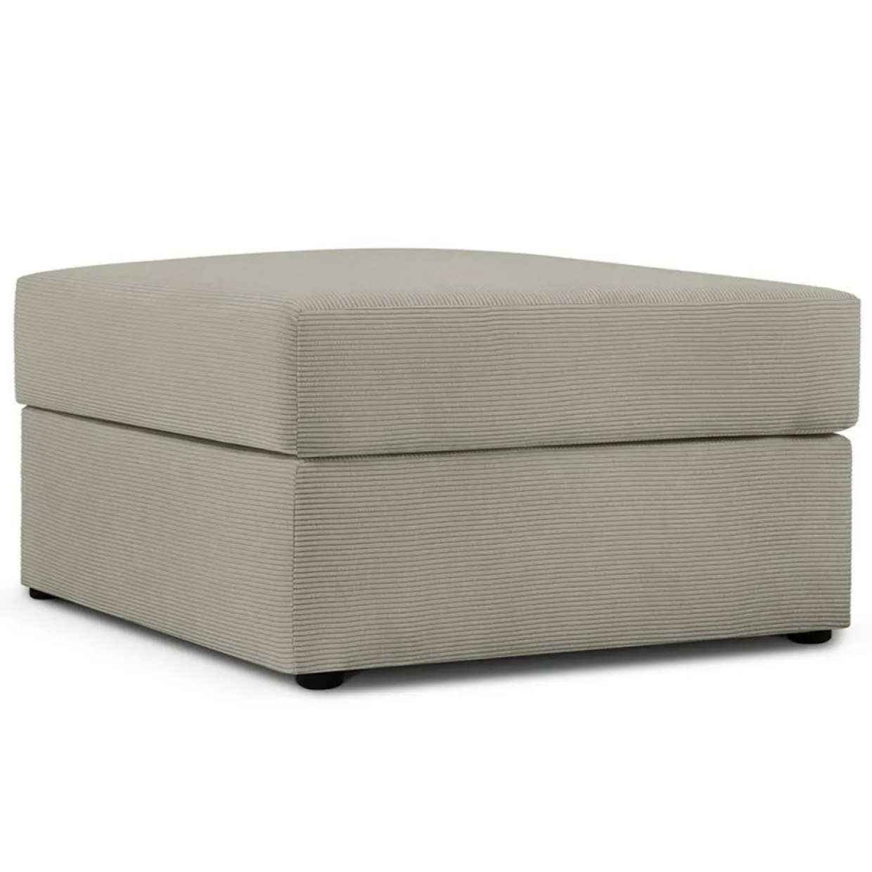Mazzini Sofas Poufs^Pouf Quince Velours côtelé gris clair - 64x64x37 cm