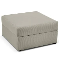 Mazzini Sofas Poufs^Pouf Quince Velours côtelé gris clair - 64x64x37 cm