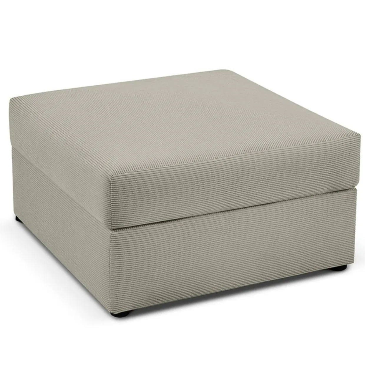 Mazzini Sofas Poufs^Pouf Quince Velours côtelé gris clair - 64x64x37 cm