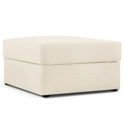Mazzini Sofas Poufs^Pouf Quince Velours côtelé beige clair - 64x64x37 cm