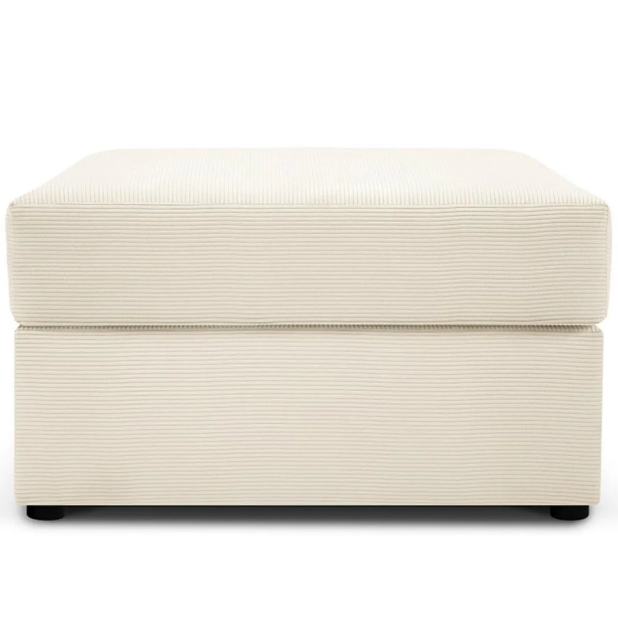 Mazzini Sofas Poufs^Pouf Quince Velours côtelé beige clair - 64x64x37 cm