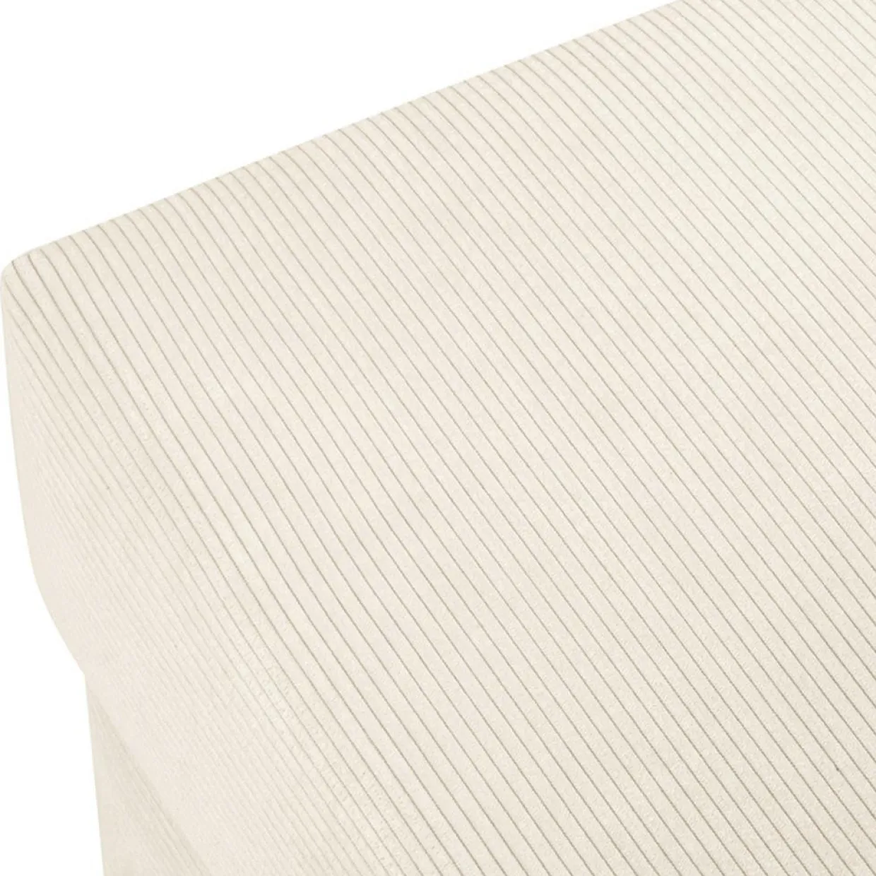 Mazzini Sofas Poufs^Pouf Quince Velours côtelé beige clair - 64x64x37 cm