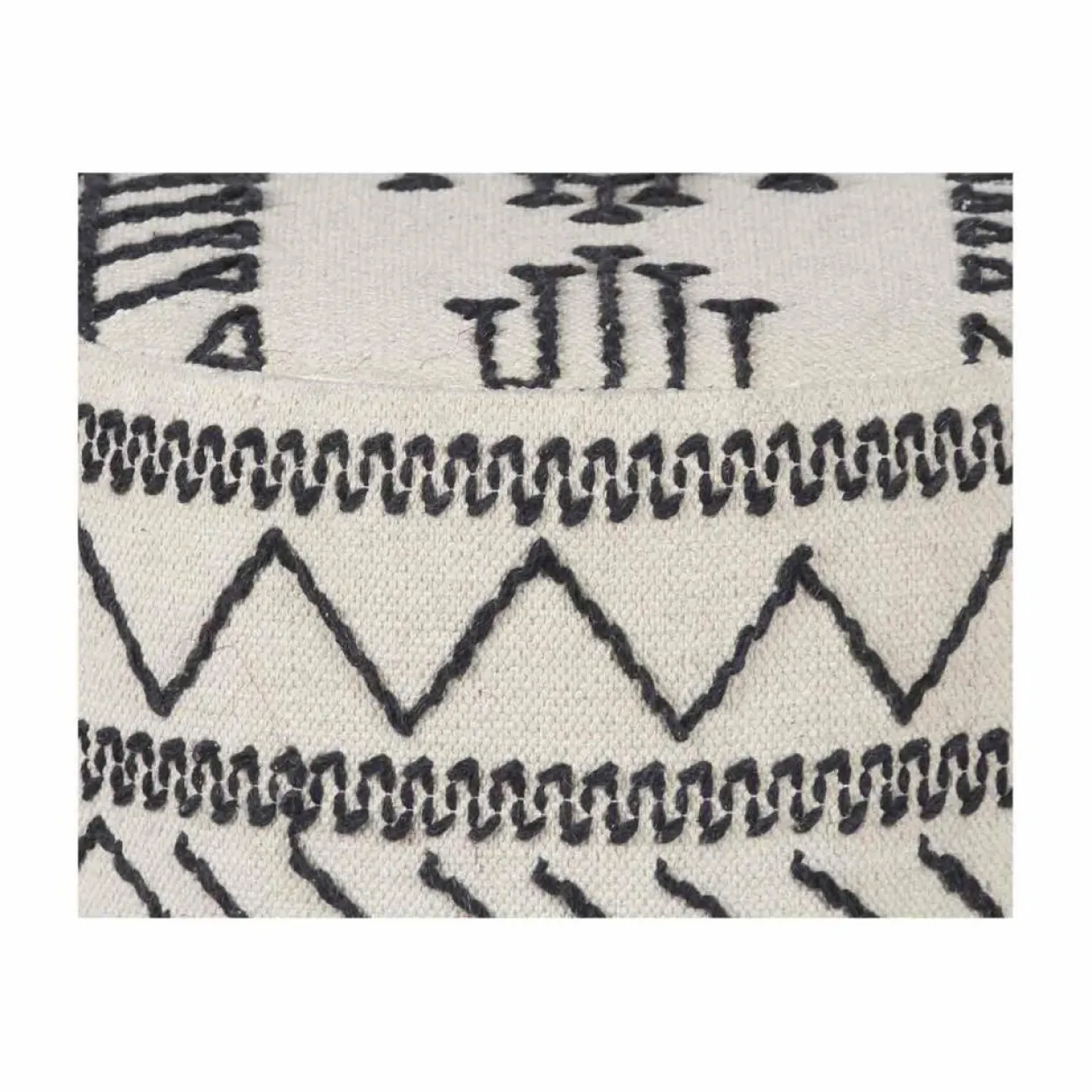 Bois & Chiffons Poufs^Pouf tribal 45 cm de haut Acacia M&M offer Gris argent - 60x60x45 cm