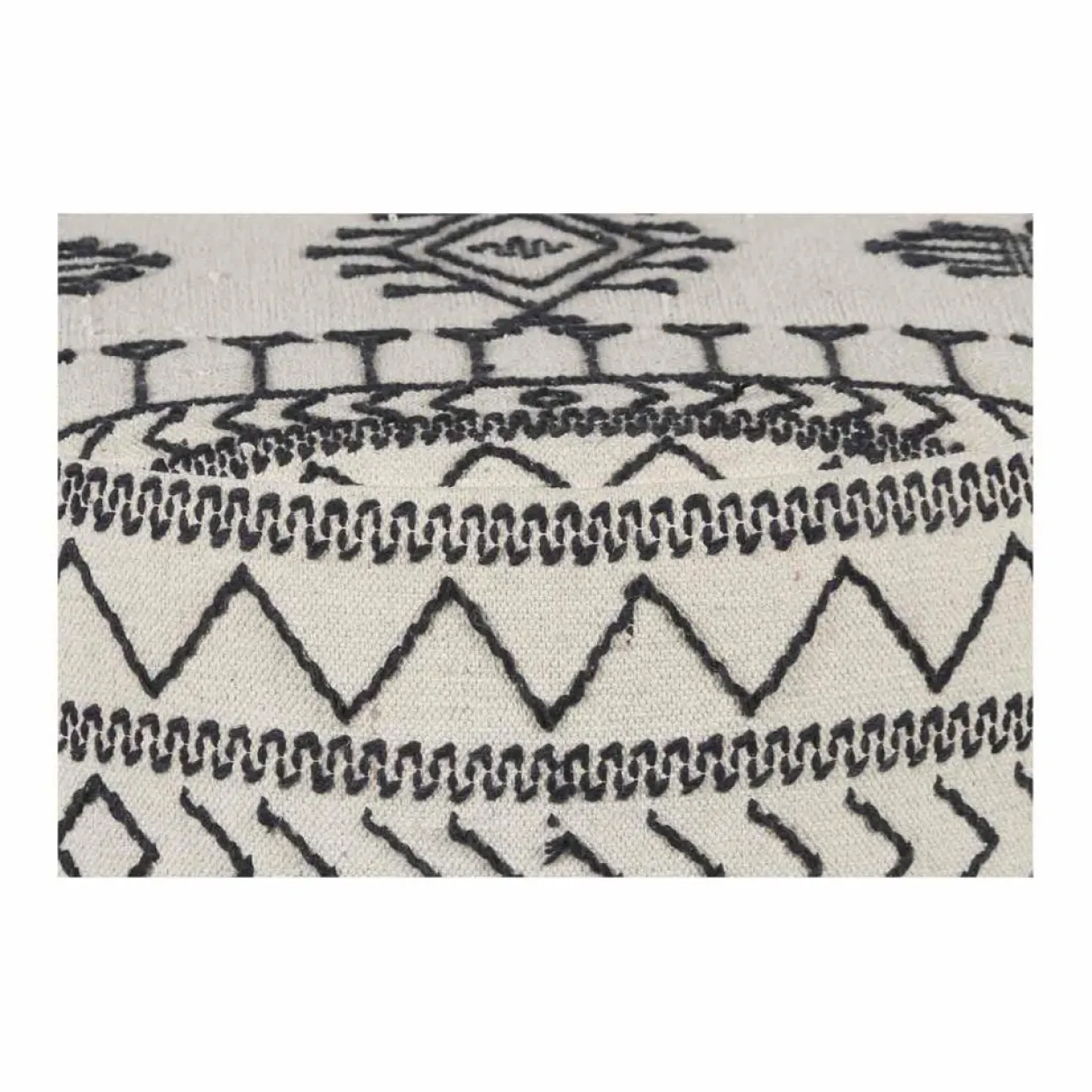Bois & Chiffons Poufs^Pouf tribal rond 90 cm Acacia M&M offer Gris argent - 90x90x45 cm