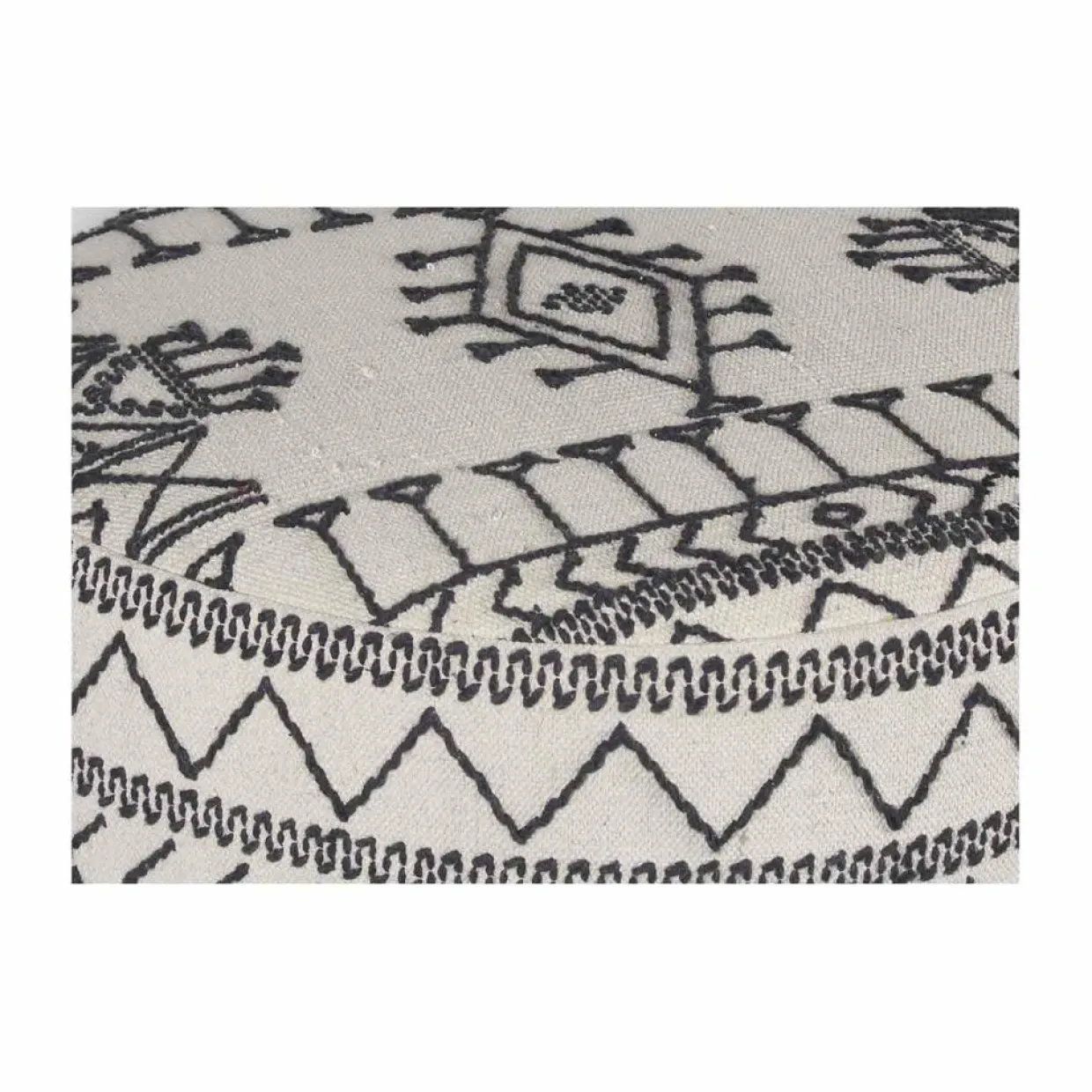 Bois & Chiffons Poufs^Pouf tribal rond 90 cm Acacia M&M offer Gris argent - 90x90x45 cm