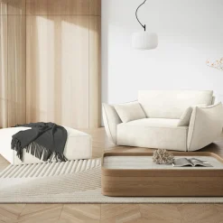 Pouf Vanda beige clair - 100x80x36 cm-Mazzini Sofas Outlet