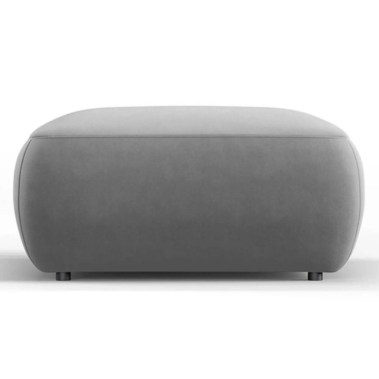 Mazzini Sofas Poufs^Pouf Velours Jasmin gris - 75x75x36 cm