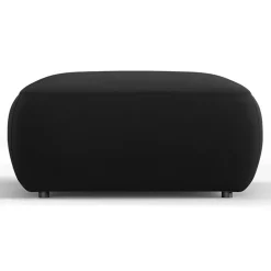 Pouf Velours Jasmin noir - 75x75x36 cm-Mazzini Sofas