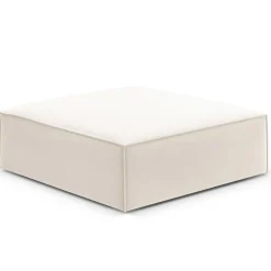 Pouf Velours Vanda beige clair - 100x80x36 cm-Mazzini Sofas Sale