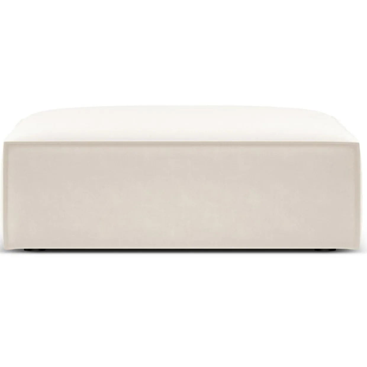 Pouf Velours Vanda beige clair - 100x80x36 cm-Mazzini Sofas Sale