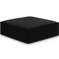 Mazzini Sofas Poufs^Pouf Velours Vanda noir - 100x80x36 cm