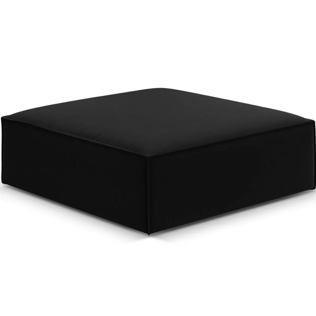 Mazzini Sofas Poufs^Pouf Velours Vanda noir - 100x80x36 cm