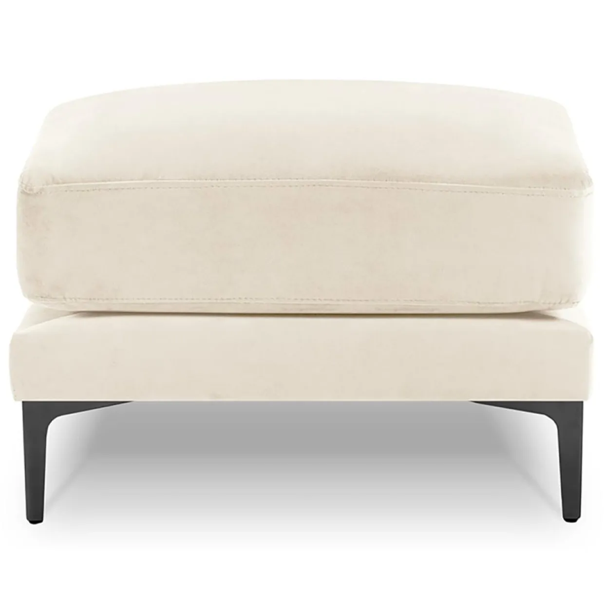 Mazzini Sofas Poufs^Pouf Velours Venus beige clair - 65x65x47 cm
