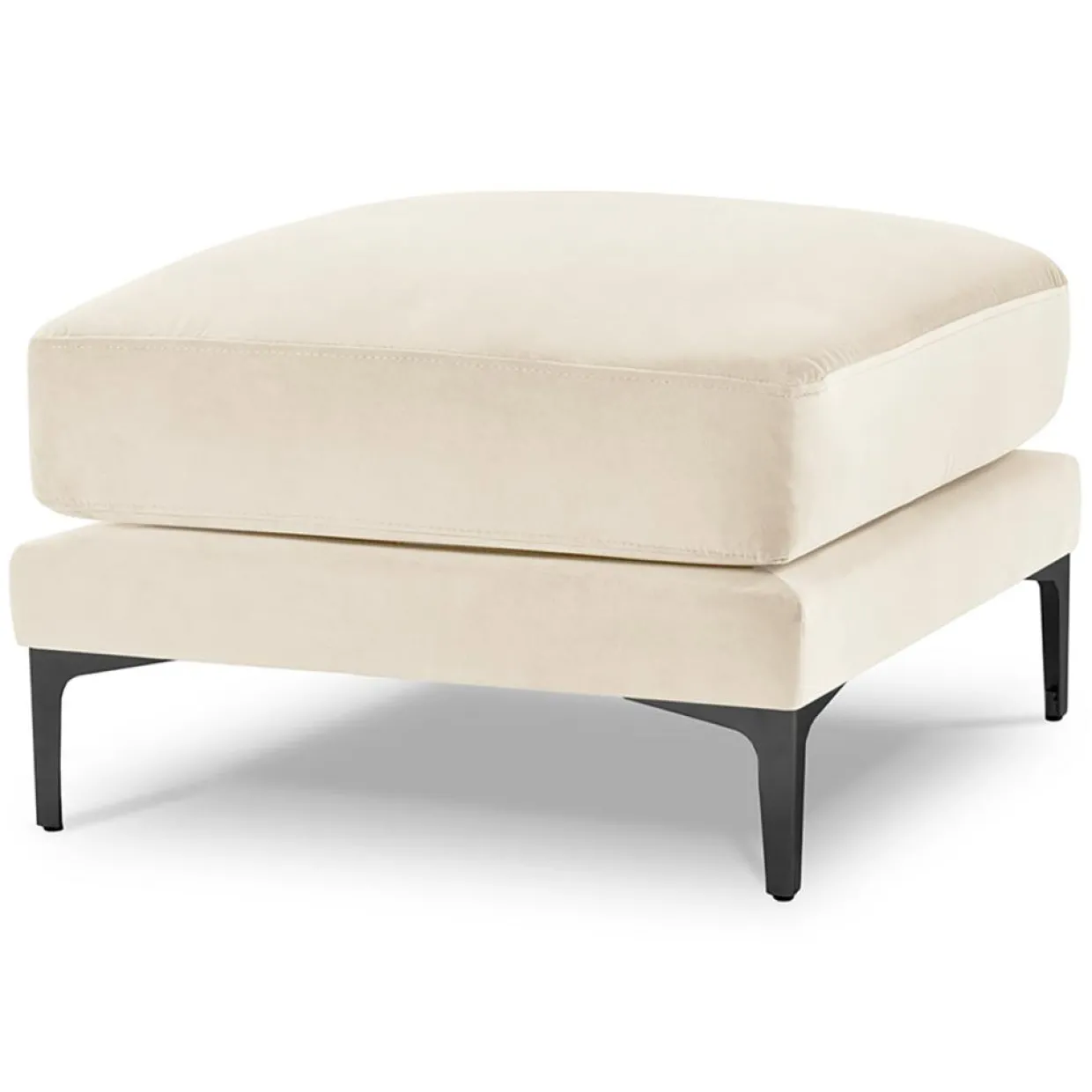 Mazzini Sofas Poufs^Pouf Velours Venus beige clair - 65x65x47 cm
