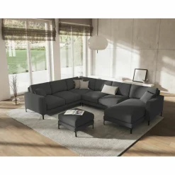 Mazzini Sofas Poufs^Pouf Venus gris foncé - 65x65x47 cm