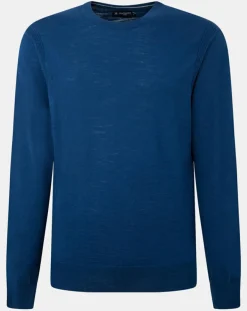 Homme Hackett London Pulls^Pull 100% Bambou ras du cou bleu
