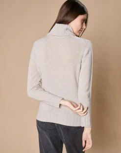 Pull 100% Cachemire 4 fils Audrey col roulé beige clair-Oscar et Louise Best
