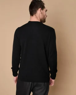 Pull 100% Cachemire 4 fils Harry col rond noir-Oscar et Louise