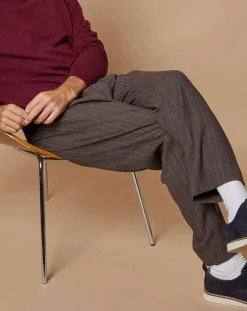 Homme Oscar et Louise Pulls^Pull 100% Cachemire 4 fils Harry col rond bordeaux