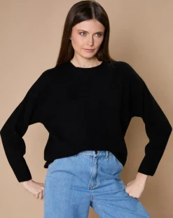 Pull 100% Cachemire 4 fils Ophélie col rond noir-Oscar et Louise Discount