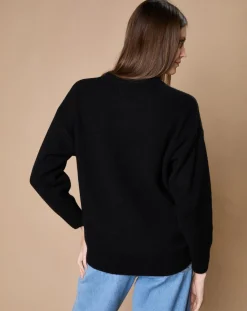 Pull 100% Cachemire 4 fils Ophélie col rond noir-Oscar et Louise Discount